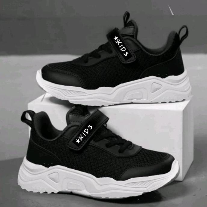 Sptkrn- Sepatu Sneakers Anak Laki-Laki Dan Perempuan Sepatu Anak Sekolah Tk-Sd Size 26-30 Hitam Kids