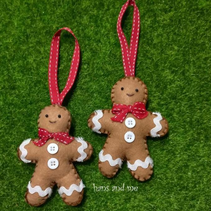 Hiasan Natal Gantungan Pohon Natal Boneka Gingerbread