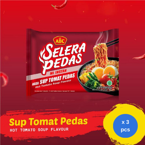 Mie ABC Sup Tomat Ayam Pedas x 3 pcs
