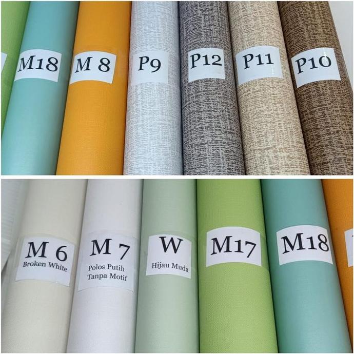 Wutwut- Walpaper Wallpaper Wall Paper Sticker Stiker Dinding Tembok Tanpa Motif Polos Putih Hitam Pi