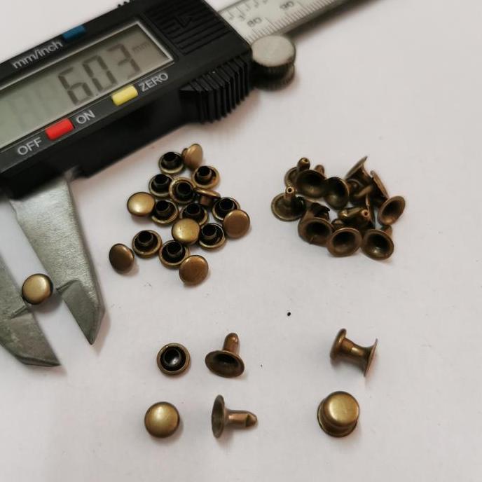 Promo paku centang 6mm / paku keling 1000 antigold / 2000sets Diskon