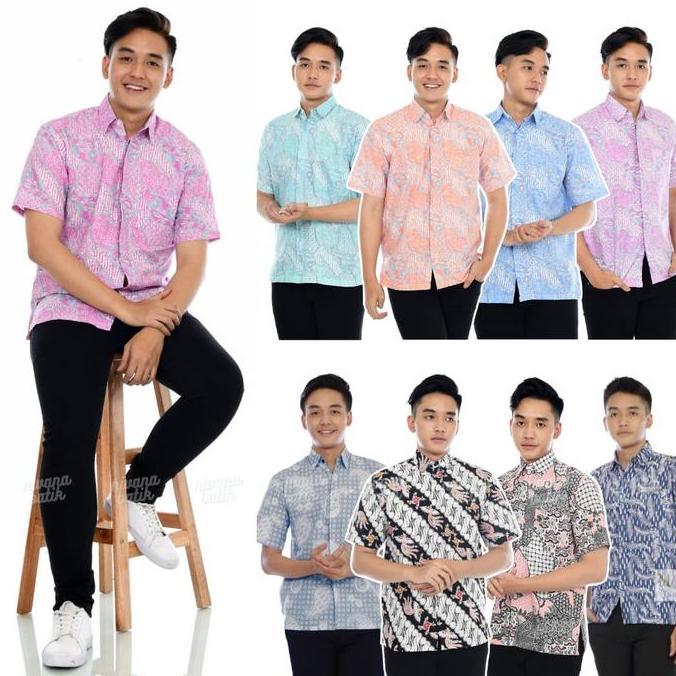Kemeja Hem Batik Pria Jagad Pastel Baju Formal