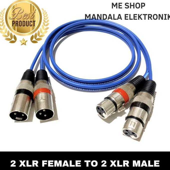BEBAS ONGKIR - kabel mixer xlr female to xlr male 1 set L/R 5 meter