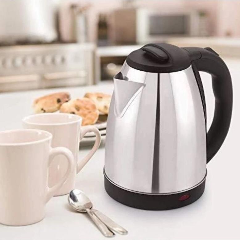 BIG PROMO Teko Listrik 2 Liter Full Stainless Steel Pemanas Air Electric Kettle Ketel Besar Otomatis