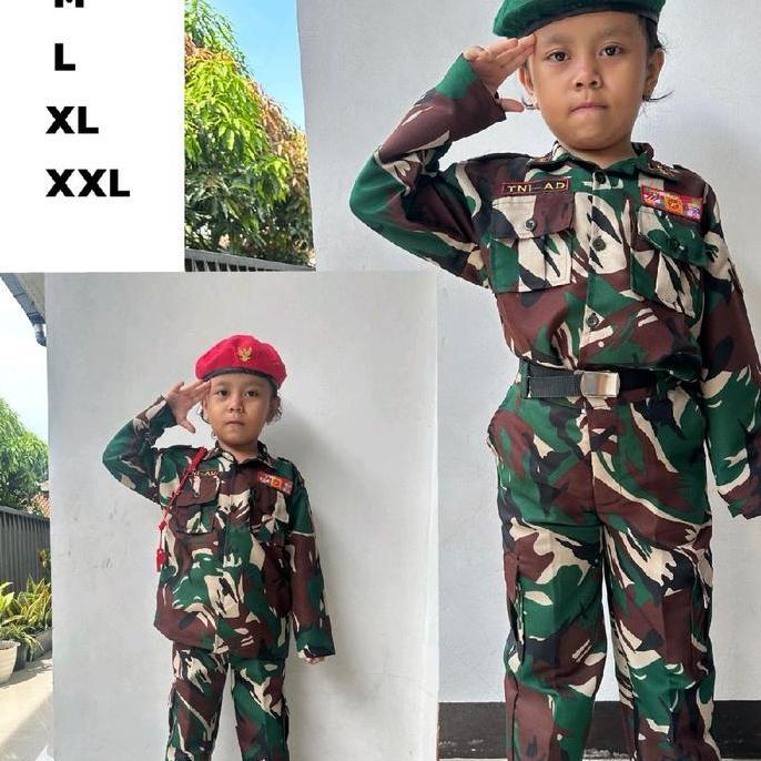 ORIGINAL Seragam Baju Profesi Anak Angkatan Darat Laki - Laki Perempuan READY STOCK