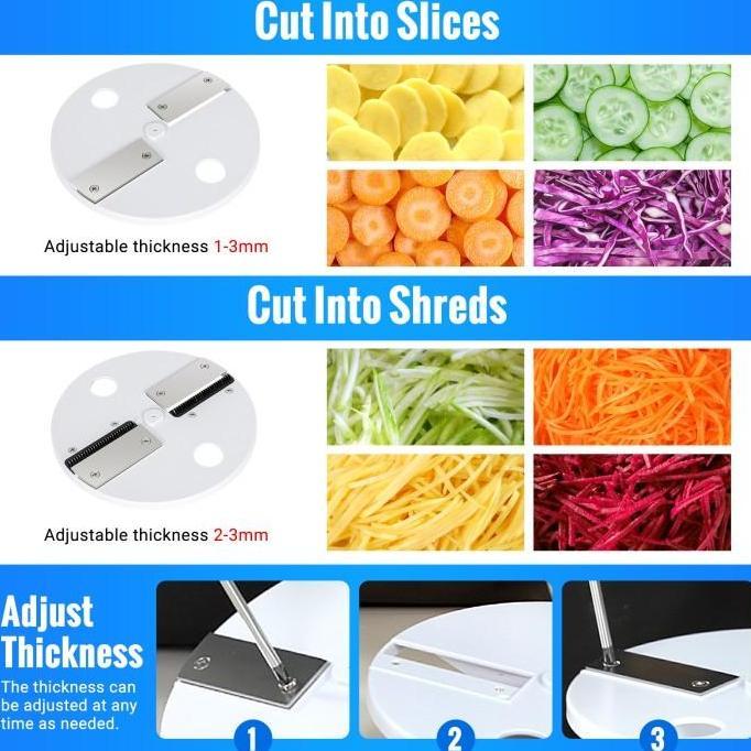 pengiriman cepat Viral Mesin Potong Sayuran Multifungsi Listrik Alat Pemotong Kentang LEEVOT