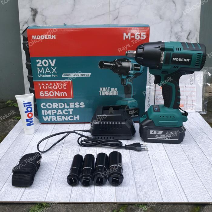 Cordless Impact Wrench Modern M65 Pembuka baut Modern M-65 Bor Baterai