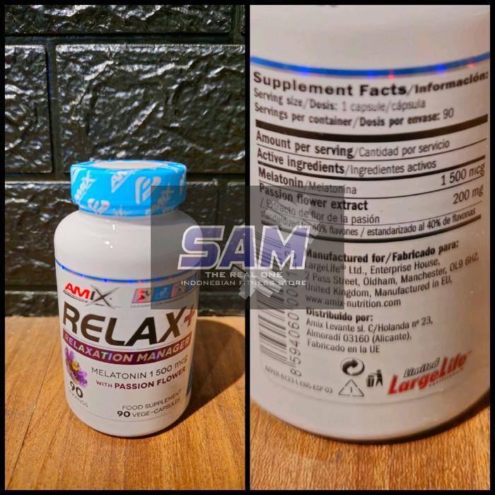 Suplemen Fitness AMIX Relax Plus Melatonin 90 kapsul Malang ZMA Sleep