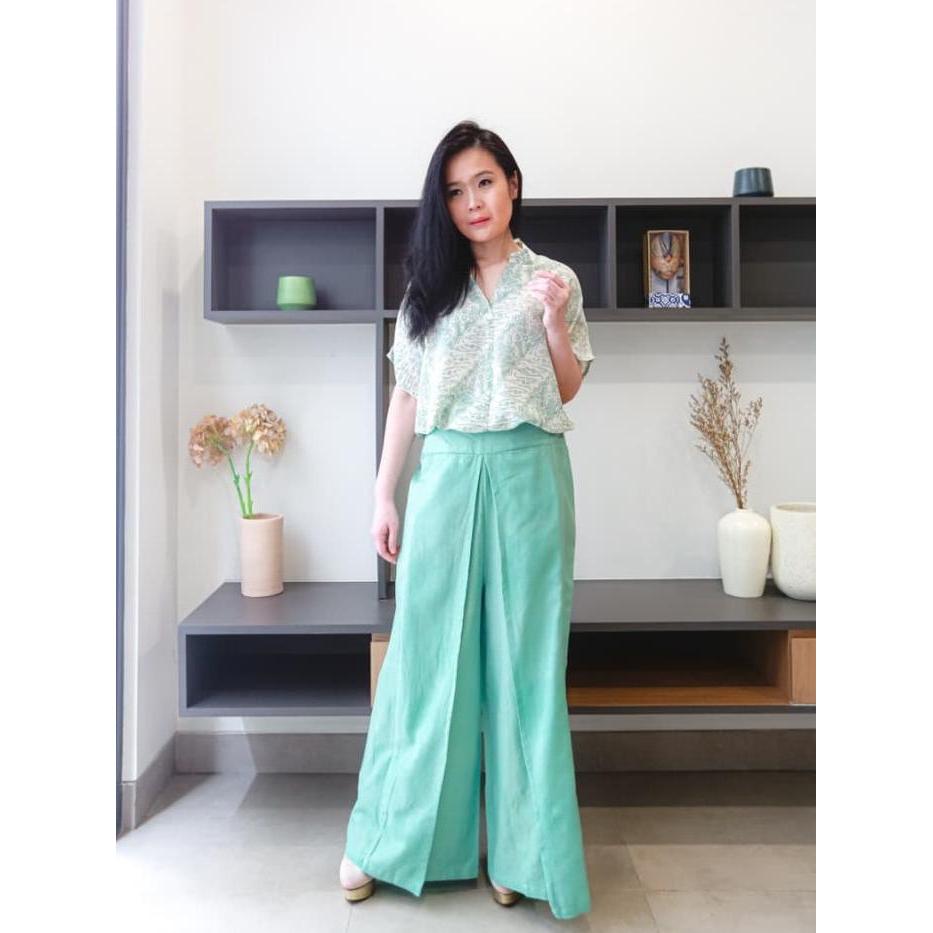 (Diskon) One Set Clara Top One Set Batik Wanita Clara Shirt Batik Kemeja Kerja Batik Kantor Formal O