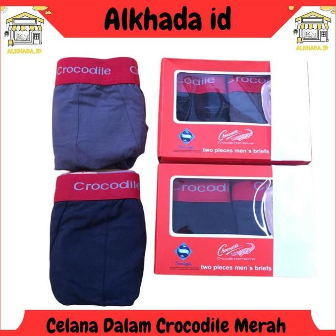 Promo Grosir 6 Pcs / 3 Box Celana Dalam Pria Crocodile Merah Bahan Katun / CD Crocodile Pria Dewasa 