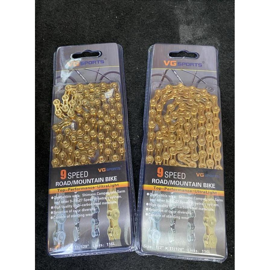 Rantai Sepeda Vg Sports 9 Speed Gold
