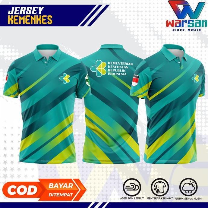 JERSEY WANGKI KEMENKES FULL PRINTING / KAOS KERAH KEMENTRIAN KESEHATAN / POLO KEMENKES