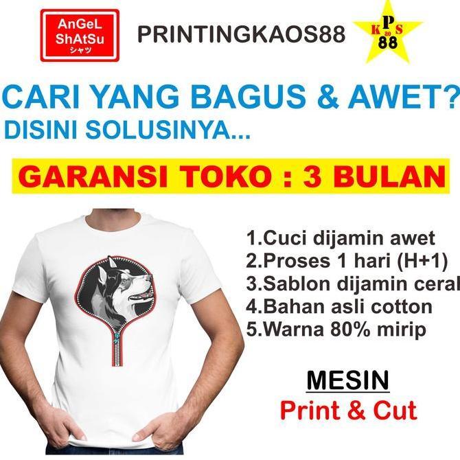 KAOS CUSTOM MURAH - BAJU CUSTOM PUTIH DEWASA - KAOS PRINTING DTG