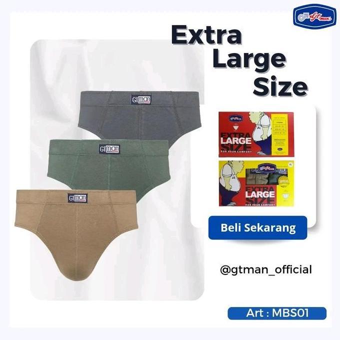 Promo 3p GT Sport Celana Dalam Pria GT MAN Big Size MBS-01 Isi 3 Pcs - Briefs Men Underwear Jumbo Si