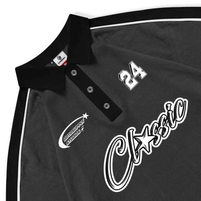 OOTDSUPPLY Oversize Polo Rugby Shirt V.4 Classic Grey Black | Kaos Polo Pria dan Wanita PSRGB-V4003