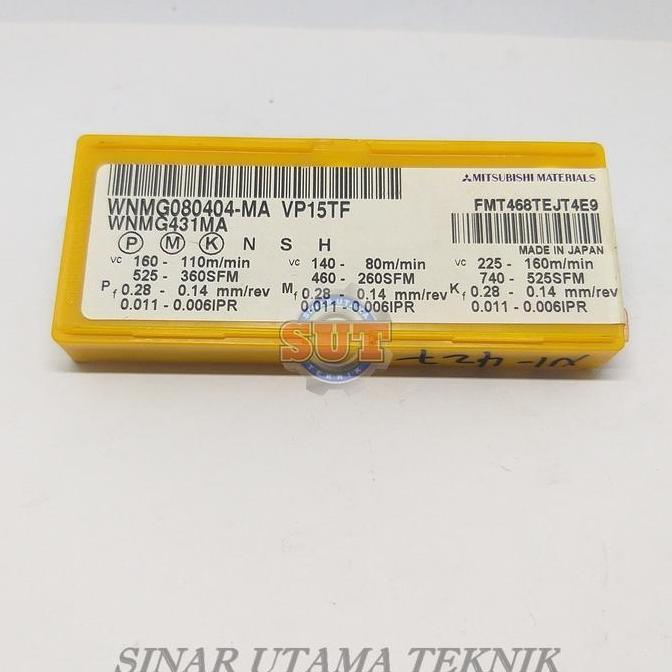 Insert WNMG080404 VP15TF Mitsubushi WNMG431 Insert Bubut WNMG 08 WNMG