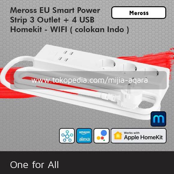 NEW Meross Smart Wifi Surge Protector Power Strip Colokan Homekit Wifi