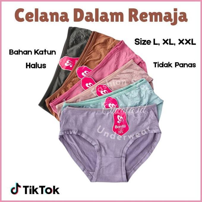 Promo 12 Pcs Daleman CD Cewek Celana Dalam Wanita Remaja Polos CD Katun Diskon