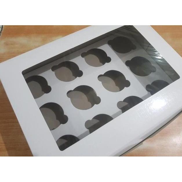 Bestone- dus cupcake muffin box putih isi 12 cake box cup cake box