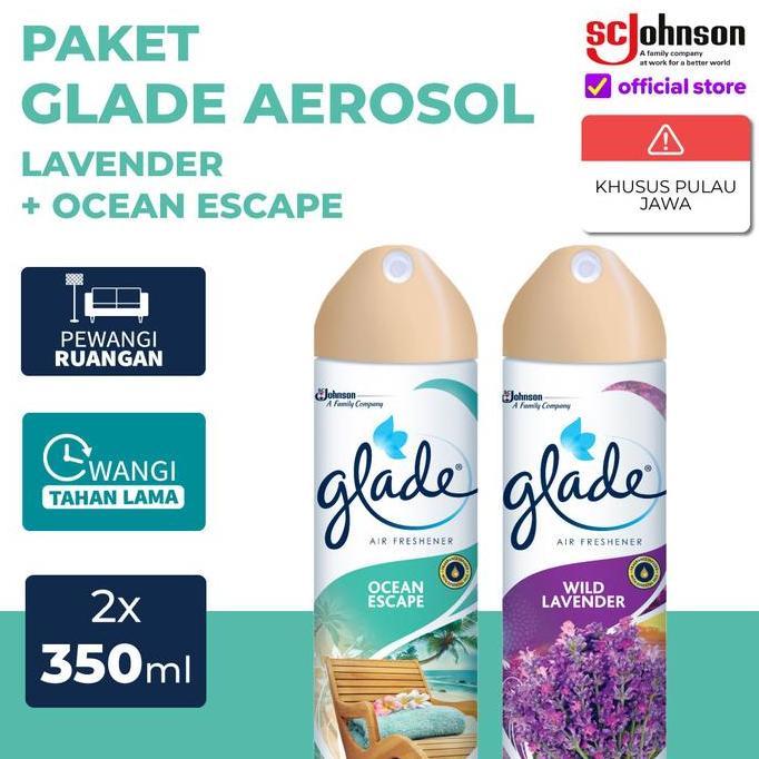 Paket Glade Aerosol - Glade Aerosol Lavender + Ocean Escape 350gr