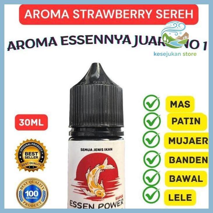 (PANCING) ESSEN POWER STRAWBERRY SEREH 30ML ESEN MANCING SEMUA JENIS IKAN MAS LELE NILA PATIN GABUS 