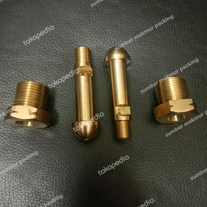 neple oksigen/neple nitrogen kuningan dart 1/4 drat kiri Promo