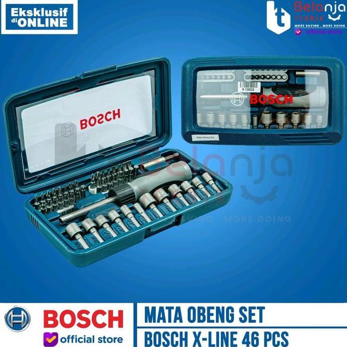 Bosch Screwdriver Set X-line 46 Pcs Mata Obeng Sock Kunci Shock Set Promo
