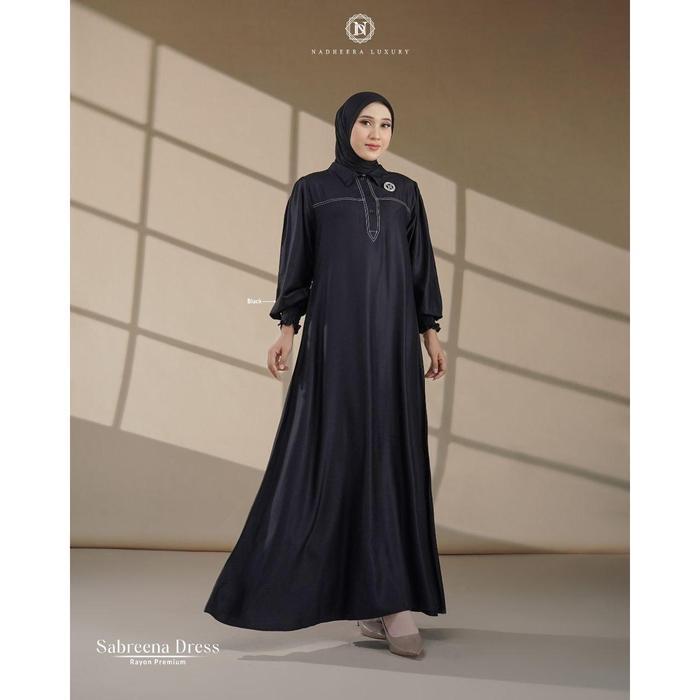 (Best Saller) [Bisa Cod] Sabreena Dress Midi Nadheera Luxury Polos Rayon Premium Simple Nadeera Sabr