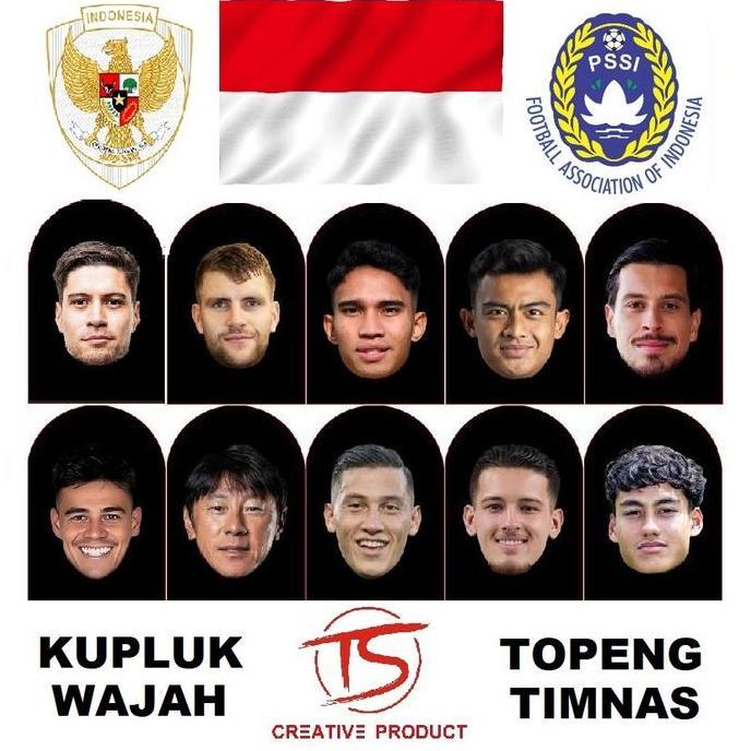 Masker Wajah  3D Masker TOPENG TIMNAS KUPLUK WAJAH TOPENG WAJAH KLUPUK WAJAH Penutup Wajah