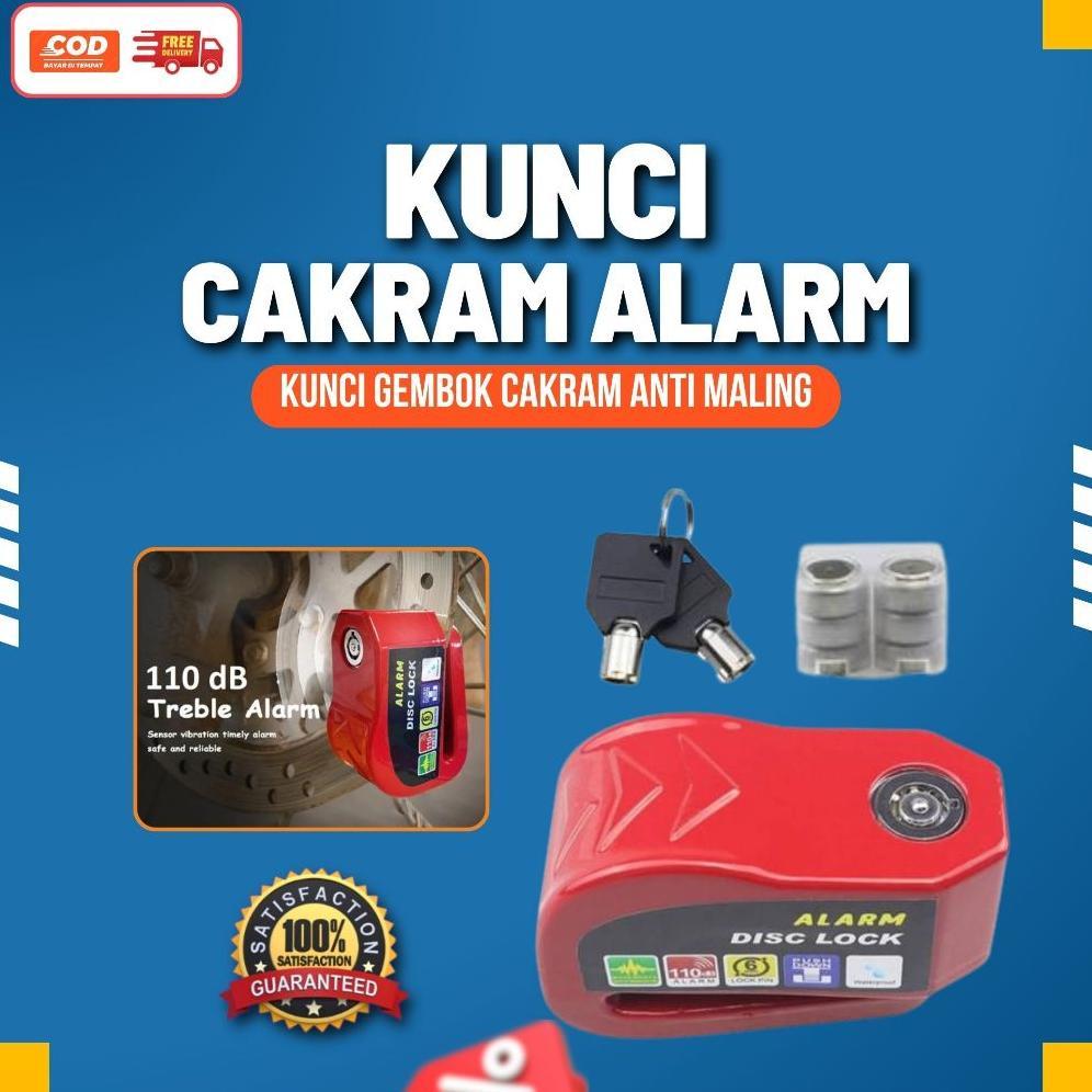 Kunci Gembok Cakram Motor Anti Maling | Gembok Alarm Motor Universal Honda, Yamaha, Dll