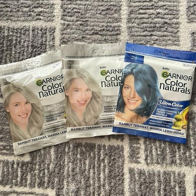 Paket Cat Rambut Garnier - 2pcs Ash Blonde + 1pcs True Blue
