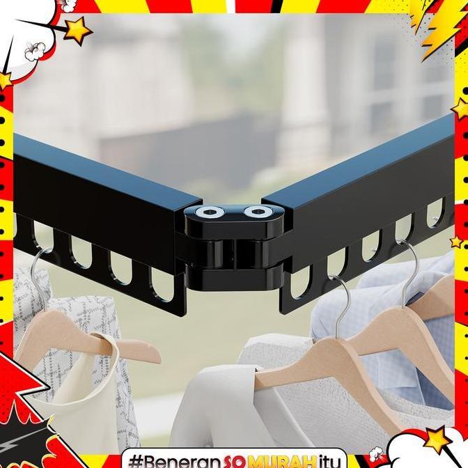 DISKON Jemuran Lipat Baju Pakaian Celana Laundry Aluminium Chrome Tebal Kuat Kokoh Panjang READY STO