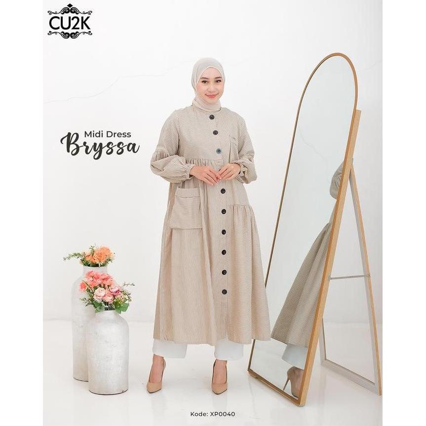 MIDI DRESS BRYSSA BY CU2K Fashion Wanita Terlengkap | Midi Dress Motif Terbaru Casual Gamis