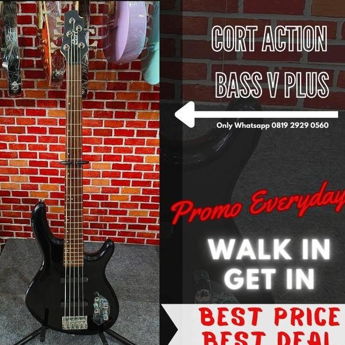Bass Elektrik CORT Action Bass V Plus ,black,BMJ