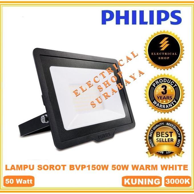 NEW PHILIPS LAMPU SOROT BVP150 50W LED 42 KUNING FLOODLIGHT BVP135 50 WATT