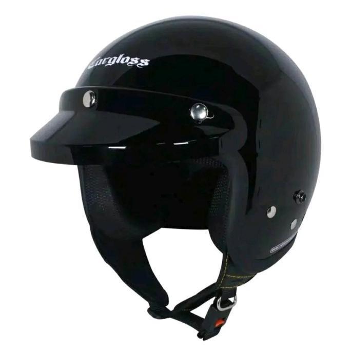 Gratong Helm Retro Sni Hitam Dop Identik Cargloss Helm Pria Wanita Dewasa Full Leher Bonus Sticker M