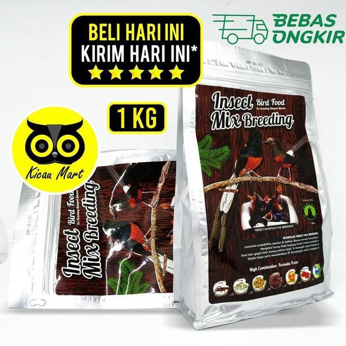 TERMURAH - PAKAN MAKANAN TERNAK BURUNG MURAI BATU INSECT MIX BREEDING SEMPATI 1KG