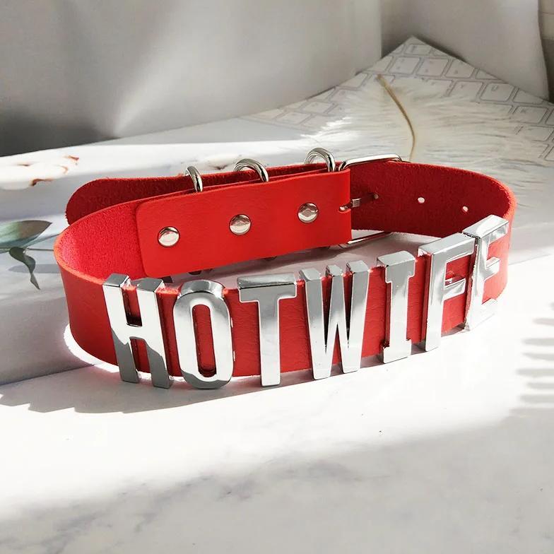 Goth Sexy Hotwife Necklace for Women Men's Personalised Name Letter Custom Choker Collar Fashion New