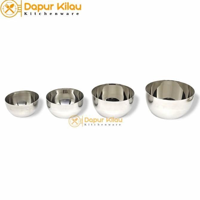 Bestone- Mangkok Kecil Mini Stainless Tebal Tempat Bumbu Saos Kecap 6-8.5 cm