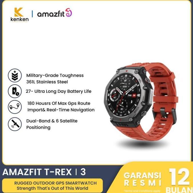 Bestone- Amazfit T-Rex 2 & T-Rex Pro Smartwatch 1.39 AMOLED Garansi Resmi