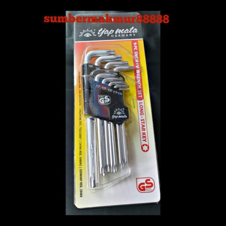 Kunci l bintang set tjap mata 9pcs