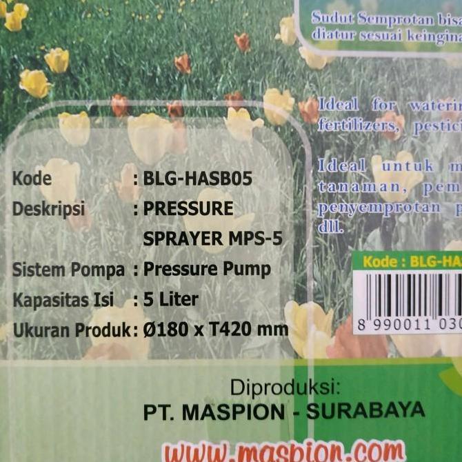 Alat Pompa Semprot Semprotan Hama Pressure Sprayer Maspion 5 Lite Best