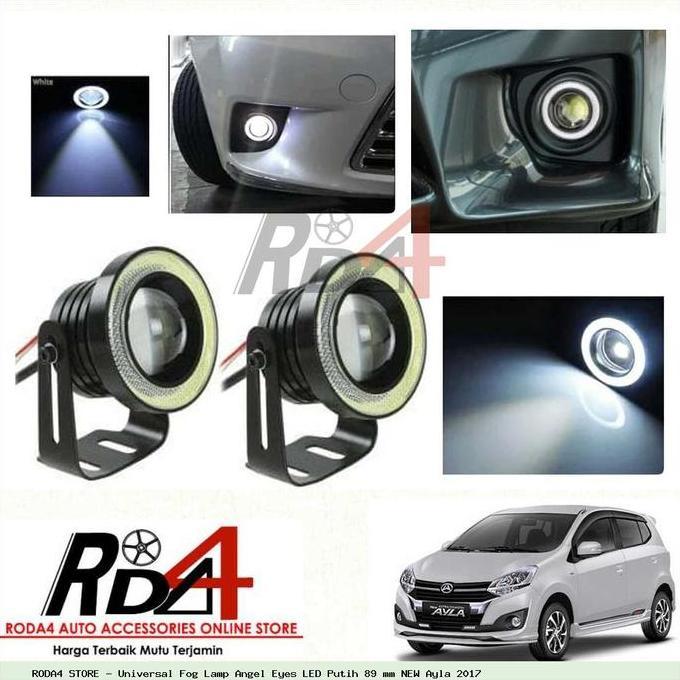 Universal Fog Lamp Angel Eyes Led Putih 89 Mm New Ayla 2017 Baru