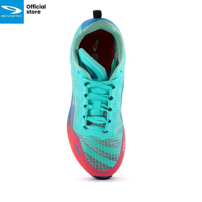 910 Nineteen Shoes Ultra Ekiden Hijau-Aurora/Merah/Hijau-Tosca Running Sepatu Outdoor Outdoor