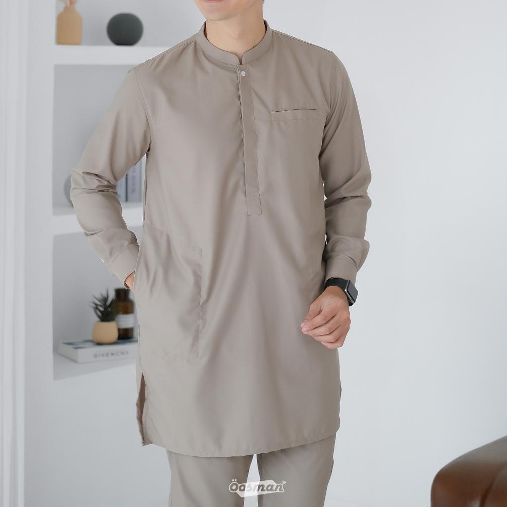 Terbaru Oosman - Kurta Koko Setelan Pria Dewasa Pakistan Premium Lengan Panjang