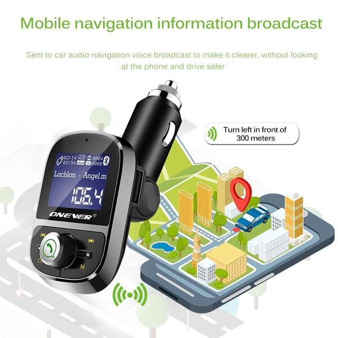 ONEVER HY92 FM MODULATOR BLUETOOTH 4.1 HANDS-FREE CAR KIT W3.A CHARGER KODE 585
