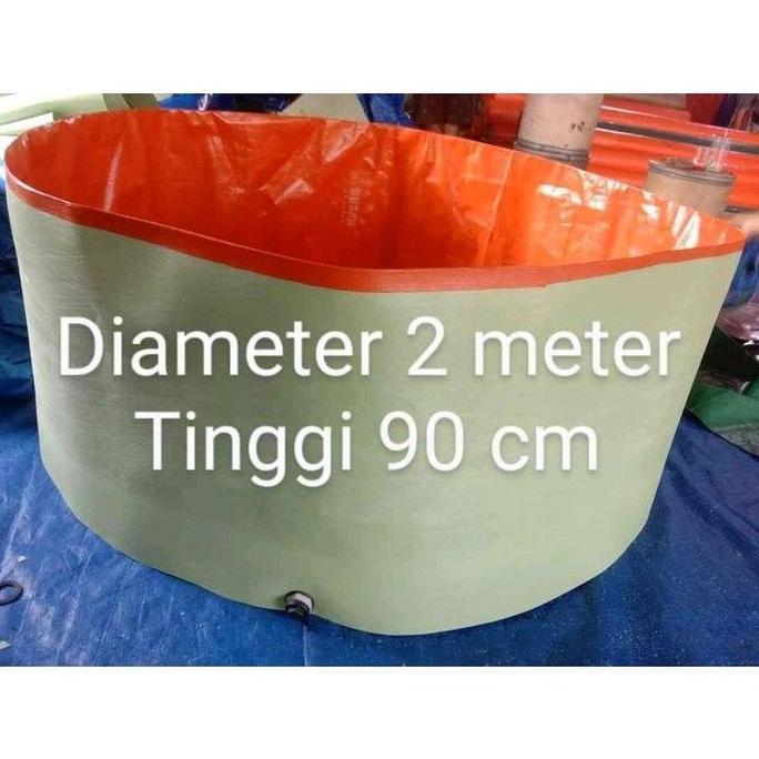 Kolam Tanpa Rangka A20 Diameter 200cm Tinggi 90cm / Kolam terpal Bulat tanpa rangka bahan A20 korea 