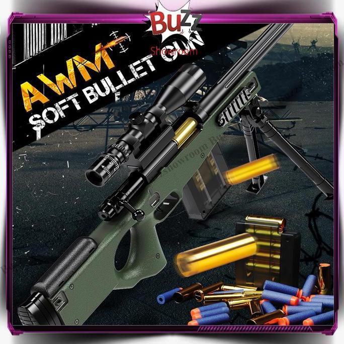 Berkualitas Tembakan Anak AWM Soft Bullet AWP Mainan Sniper Gun