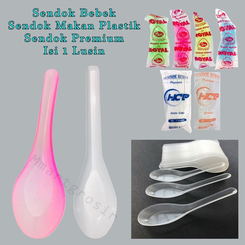 Sendok Bebek / Sendok Makan / Sendok Plastik Tebal / Sendok Premium / Isi 1 Lusin MR02