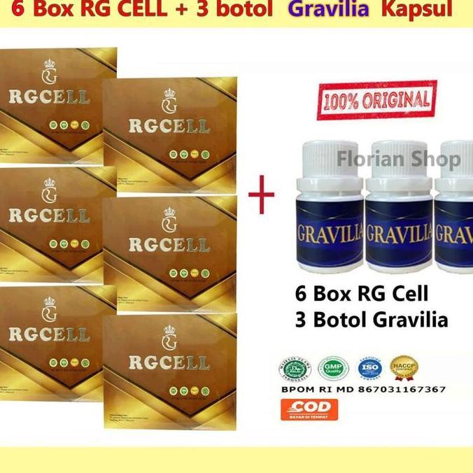 RG cell original 100% paket hemat isi 6 box + bonus 3 botol